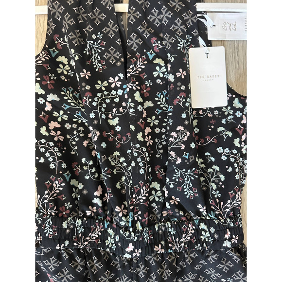 TED BAKER Marcila Hazel High Neck Wide Leg Jumpsuit In Black - Picture 10 of 15